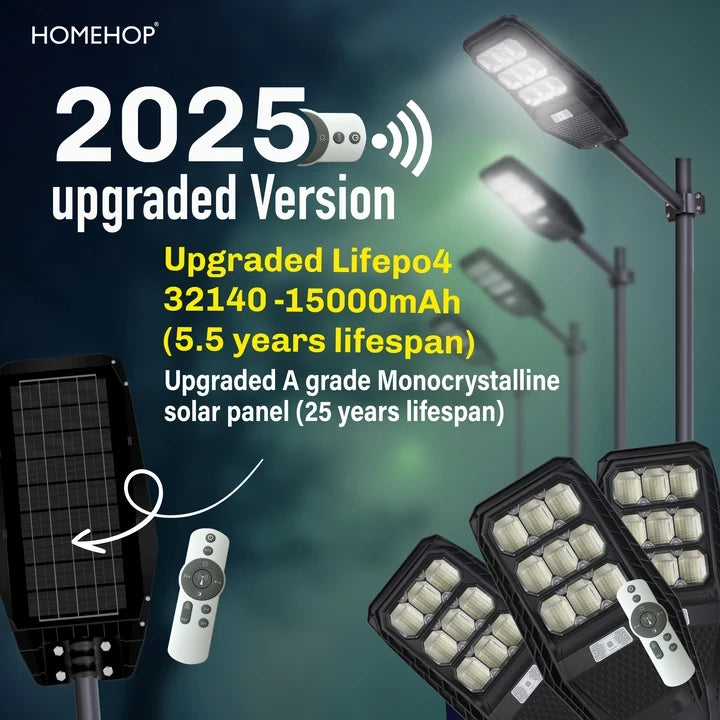 Automatic Solar Street Light Waterproof Road Lights for Home Garden with Remote Control (100W)