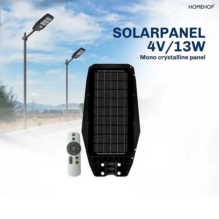 Automatic Solar Street Light Waterproof Road Lights for Home Garden with Remote Control (100W)