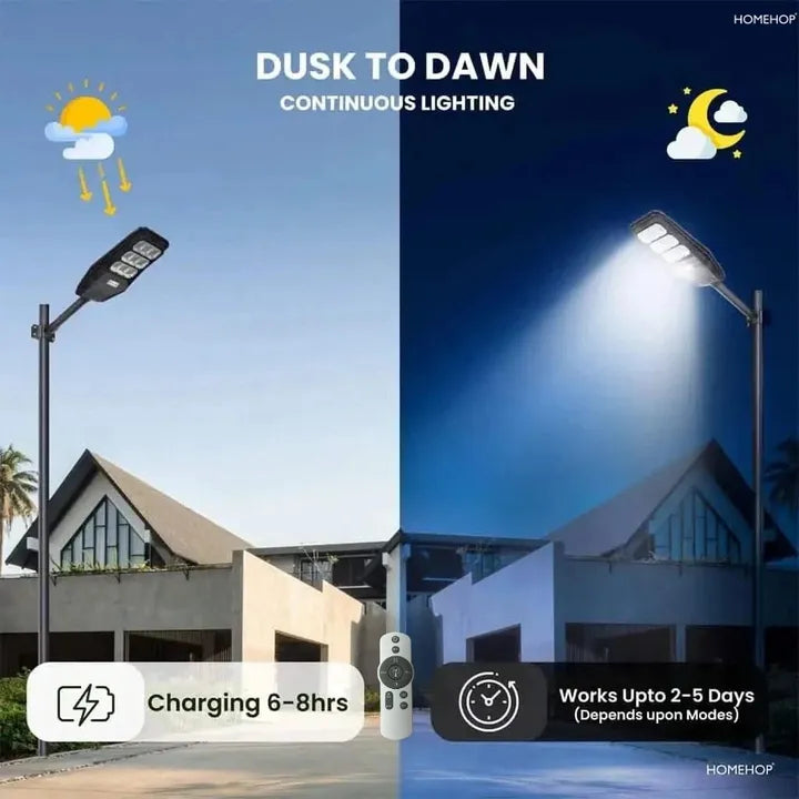 Automatic Solar Street Light Waterproof Road Lights for Home Garden with Remote Control (100W)