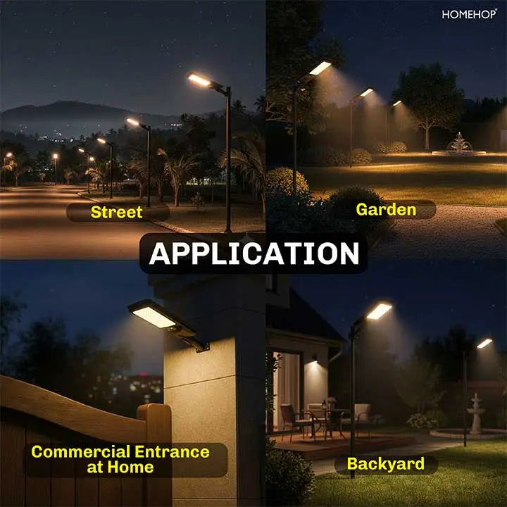 Solar Pole Light 150 W LED Street Light Waterproof Motion Sensor For Home, Garden, Pathway (Warm)
