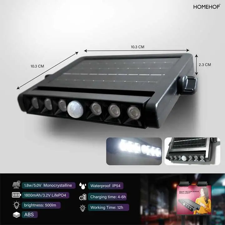 Solar Sensor Wall Light For Home, Garden, Outdoor Led Security Lamp with Motion Sensor (Waterproof , Cool)