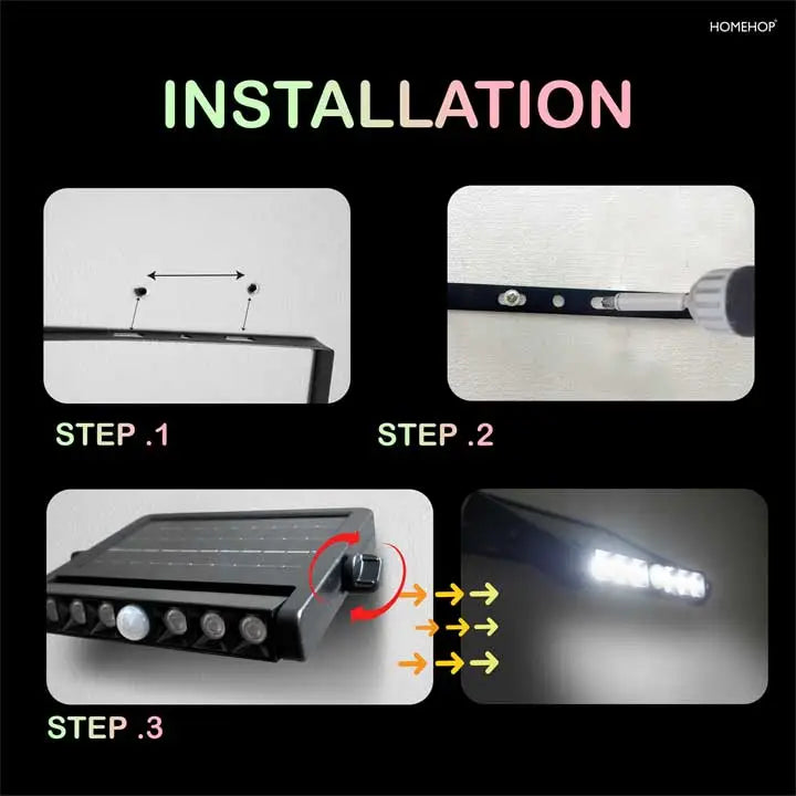 Solar Sensor Wall Light For Home, Garden, Outdoor Led Security Lamp with Motion Sensor (Waterproof , Cool)
