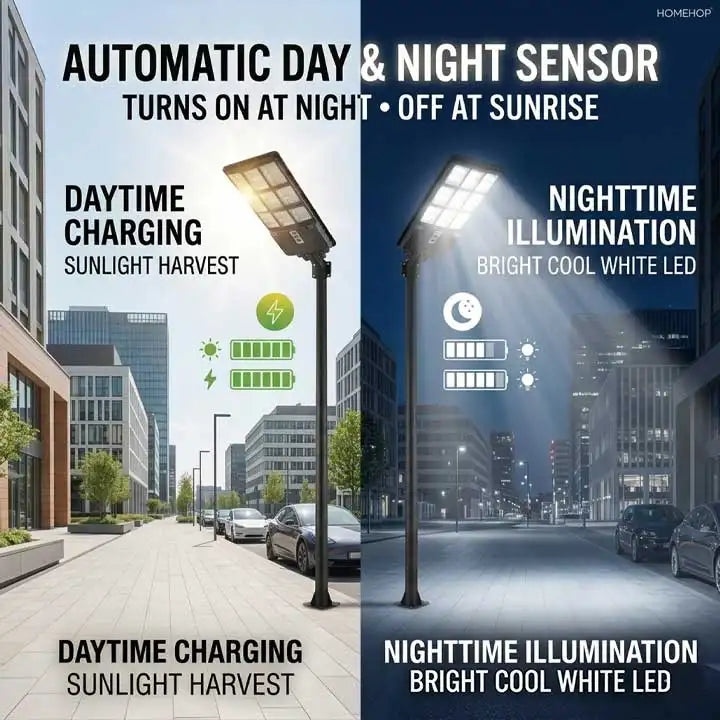 All in One Solar Street Lights Outdoor Waterproof 220W  Wireless Exterior Motion Sensor LED Lamp For Home Garden(Cool White)