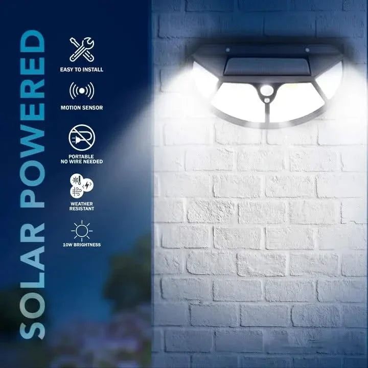 Solar LED Motion Sensor Light Outdoor Waterproof Wireless Wall Lamp for Home, Driveways, Front Porch