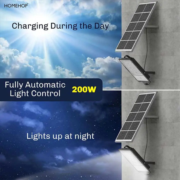 Solar led flood lights 200w solar exterior lamps with motion sensor light for home, garden and outdoor(RENEWED)