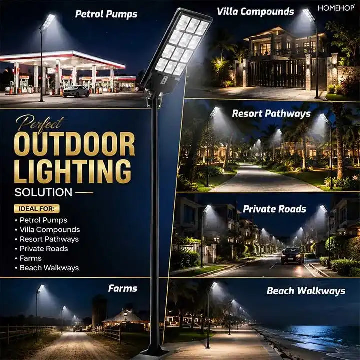 Solar Street Light 320W Waterproof Outdoor Motion Sensor LED Security Light for Home, Garden & Yard (Cool White).