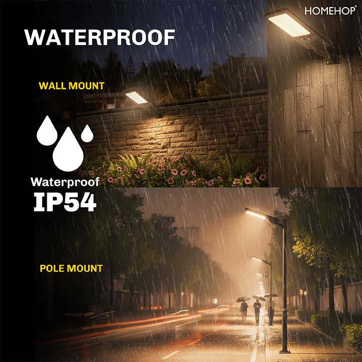 Solar Pole Light 150 W LED Street Light Waterproof Motion Sensor For Home, Garden, Pathway (Warm)