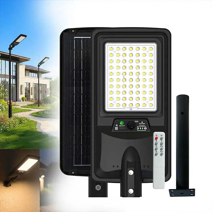 Solar Pole Light 150 W LED Street Light Waterproof Motion Sensor For Home, Garden, Pathway (Warm)