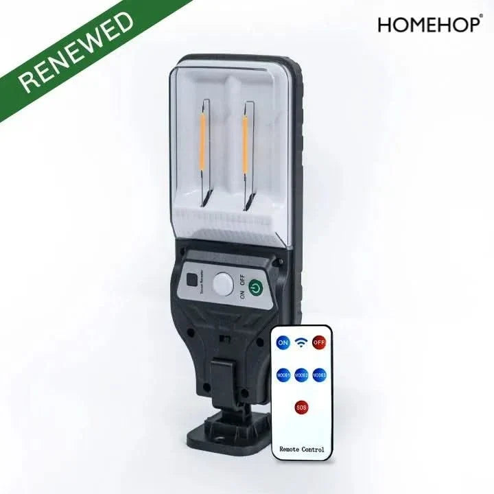 Solar Street Light Outdoor 2LED Waterproof Mini Security Lamp for Home, Garden  (Warm,Renewed)