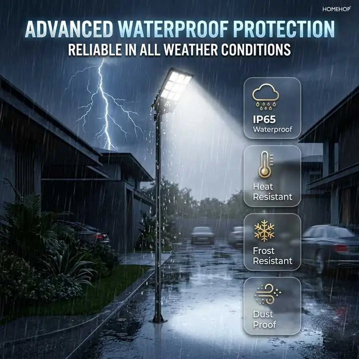 All in One Solar Street Lights Outdoor Waterproof 220W  Wireless Exterior Motion Sensor LED Lamp For Home Garden(Cool White)