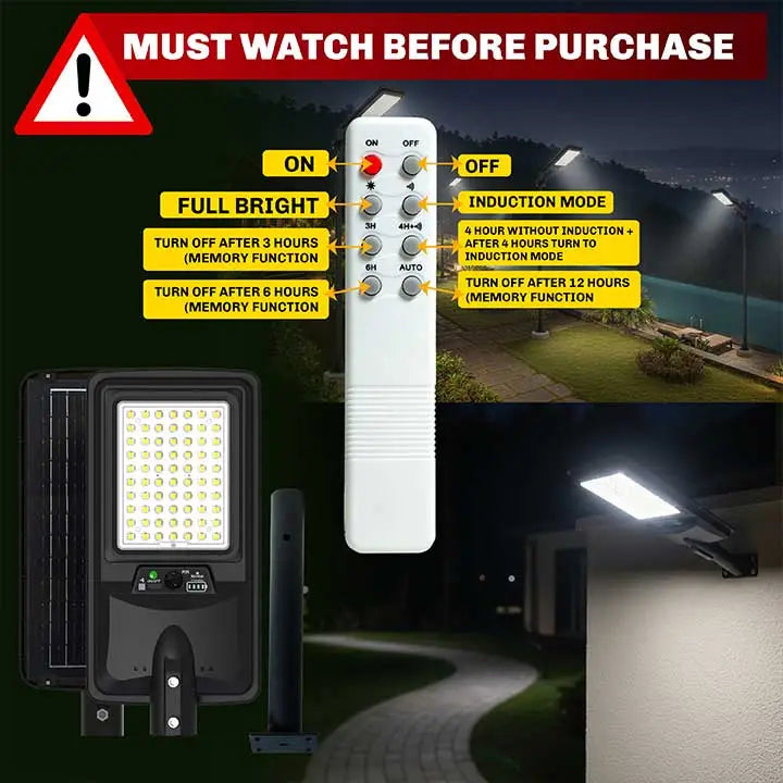 Solar Street Light Outdoor Waterproof 150W  Wireless Motion Sensor LED Lamp for Home Garden(Cool White)