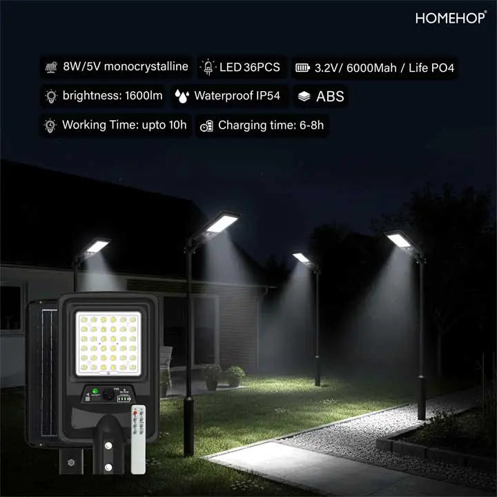 Solar  LED Street Light Outdoor Waterproof  100 W  Motion Sensor Wall Lamp For Home , Garden, Pathway (Cool White)
