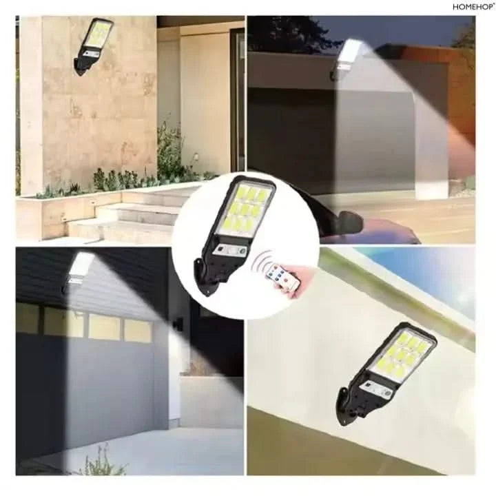 Solar Street Light Outdoor Mini LED Security Lamp With Motion Sensor Waterproof 90COB With Remote Control  For Home (Renewed)