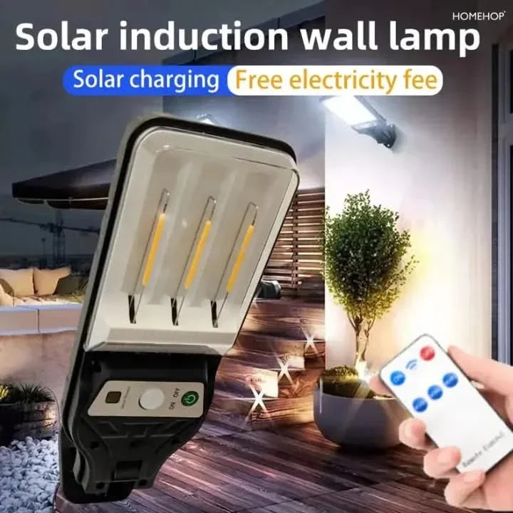 Solar Street Light 3LED Waterproof Mini Security Lamp for Home, Garden and Outdoor Use (Warm,Renewed)