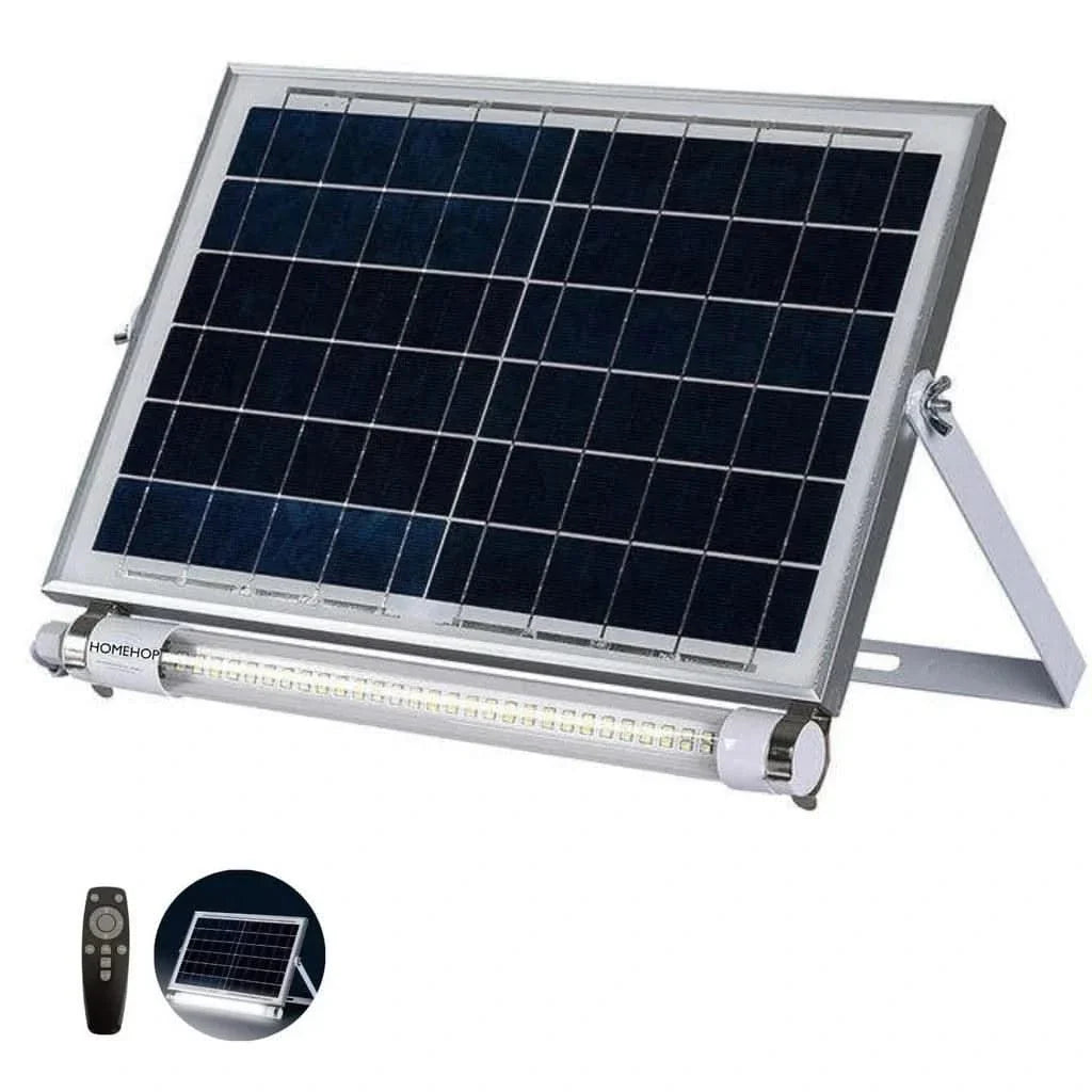 Solar 150W Wall Mounted LED Tube Light With Panel and Remote Control For Home, Garden, Playground(Refurbished)
