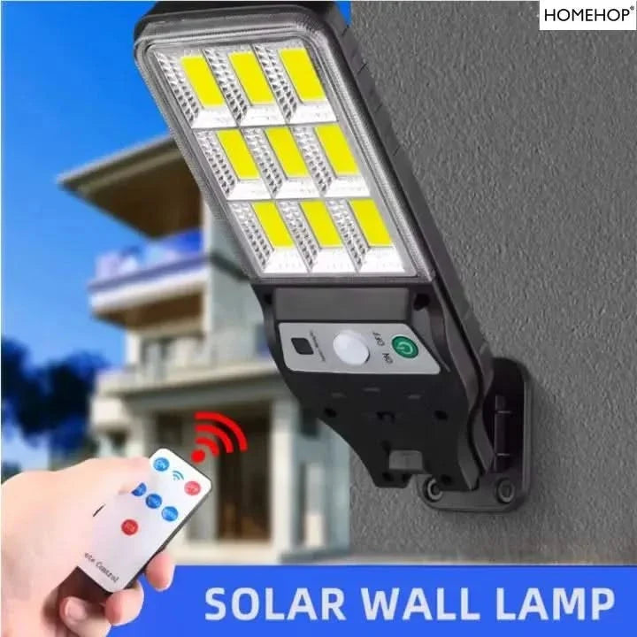 Solar Street Light Outdoor Mini LED Security Lamp With Motion Sensor Waterproof 90COB With Remote Control  For Home (Renewed)