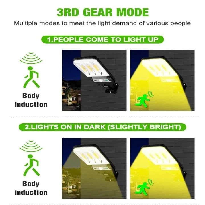 Solar Street Light Outdoor 2LED Waterproof Mini Security Lamp for Home, Garden  (Warm,Renewed)