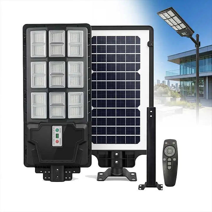 All in One Solar Street Lights Outdoor Waterproof 220W  Wireless Exterior Motion Sensor LED Lamp For Home Garden(Cool White)