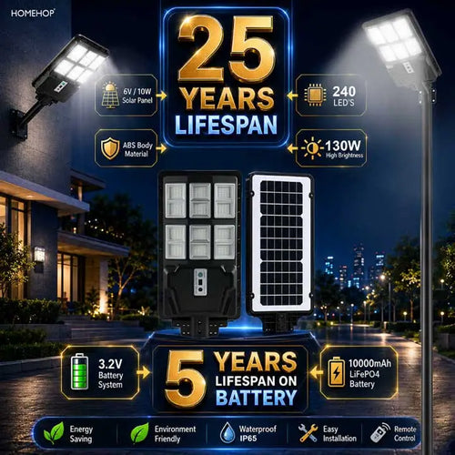 All in One Solar Street Lights 130W Motion Sensor LED Waterproof Automatic Wireless Security Lamp for Outdoor, Home, Garden and Pathway