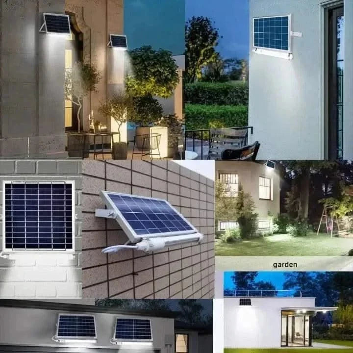 Solar 150W Wall Mounted LED Tube Light With Panel and Remote Control For Home, Garden, Playground(Refurbished)