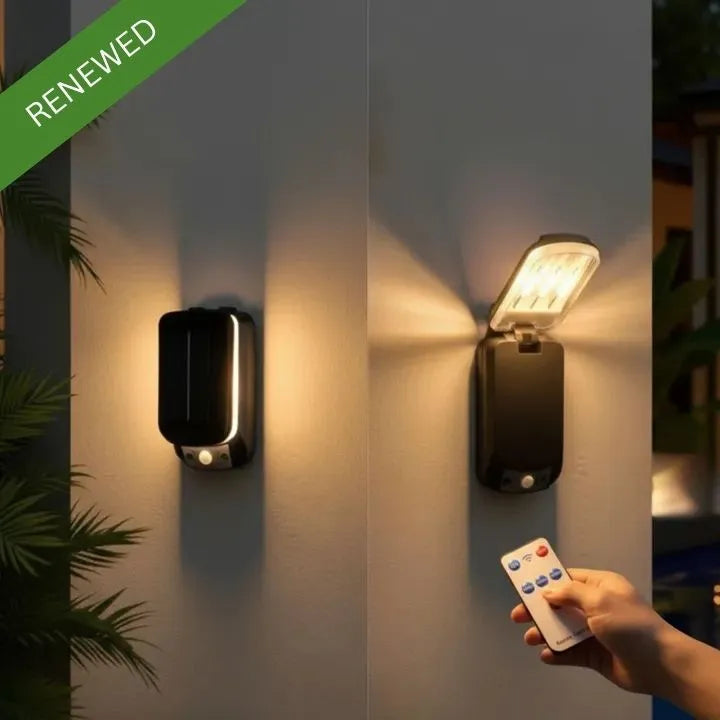 Solar Motion Sensor Wall Lamp Outdoor Waterproof Light for Garden and Home (Renewed)