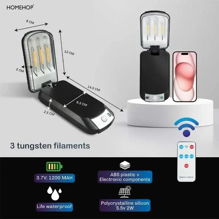 Solar Motion Sensor Wall Lamp Outdoor Waterproof Light for Garden and Home (Renewed)